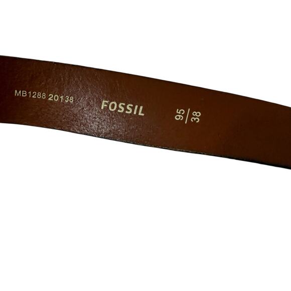 Men';s Brown Leather Fossil BElt 38 - Picture 5 of 5